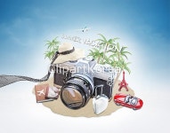 합성·편집 - 클립아트코리아 :: 통로이미지(주) __적합한콘텐츠,고해상... 일기,자동차,카메라,캐리어,컨셉,파란색,하늘,합성이미지,휴가,휴양지