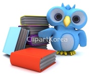 해외작가포토 - 클립아트코리아 :: 통로이미지(주) 3D,SNS,__적합한콘텐츠,공동체,교육,도서관,부엉이,소통,언론,조류,책,파란색,해외포토