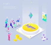 일러스트 - 클립아트코리아 :: 통로이미지(주) K,K산업,NFT,__tr2022,경매... 디지털,디지털자산,미래,사람,산업,여자,일러스트,하이테크,혁신