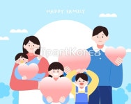 따뜻한 가정의 달 가족 캐릭터 일러스트 11 / cm180018705 / AI - 멤버십 일러스트
