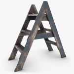 Antique Ladder 02 Gray 3D 모델 $19 - .max .fbx .obj .3ds - Free3D