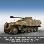 SD.KFZ 251/22 Ausf.D-Pakwagen-19 Pz. Div. 3D 모델 $129 - .3ds .c4d .fbx .lwo .obj - Free3D