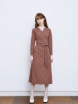 [바이어스웨어][기장선택] FW 도톰 저지- 매트 웜 하운드투스 체크 롱 맥시 드레스 [W CONCEPT]