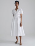 [스테이위드미]퍼프슬리브 랩 드레스(WHITE) [W CONCEPT]
