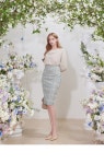 [GRACE U그레이스유]Rachel Jacquard Skirt (Blue) [W CONCEPT]