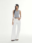 [런웨이티켓]Lace Patch Strap Bootcut Pants_White [W CONCEPT]