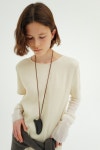 [모노하][단독] Backless crepe blouse (light beige / dark gray) [W CONCEPT]