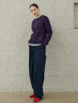 [디알토]ROUEN STRIPE KNIT CARDIGAN_NAVY [W CONCEPT]