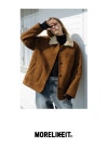 [모어라이크잇]어반 시어링 스웨이드 하프 무스탕 점퍼 CAMEL [W CONCEPT]