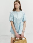 [던스트]RIBBONED BACK SLIT BLOUSE SOFT BLUE_UDBL4B227B1 [W CONCEPT]