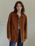 [온무드]Villa Cow leather Suede Jacket -Camel [W CONCEPT]