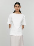 [SPRING CROCUS스프링 크로커스]Boat Neck T-shirt-white [W CONCEPT]