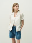 [어다울]Leaf natural collar blouse - ivory [W CONCEPT]