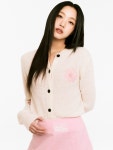 [마르디 메크르디]MOHAIR CARDIGAN ROUND NECK_IVORY PINK [W CONCEPT]