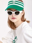 [MonBirdie Golf몽버디골프]Stripe Knit sun visor 스마일와펜 니트 선캡 GREEN [W CONCEPT]