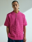 [왓에버위원트]MULTI CABLE POLO KNIT [PINK] [W CONCEPT]