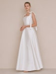 [비에유 바이 브라이드앤유 브라이덜]HELENA Ribbon tied sleeveless flared maxi dress (Ivory) [W CONCEPT]