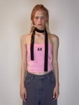 [레스트앤레크레이션]RR LOGO KNIT TUBE TOP - PINK [W CONCEPT]