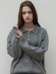 IUW1059 Boxy Collar Knit (Grey) - W컨셉(W CONCEPT)