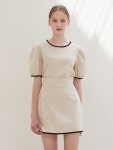 j1031 (SET) square line blouse+line mini skirt - W컨셉(W CONCEPT)