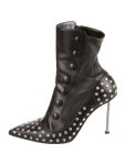 Alexander McQueen Leather Printed Boots - Black Boots, Shoes - ALE185009 | The RealReal Leather Printed Boots