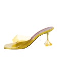 Amina Muaddi Lupita Glass PVC Slides - Black Sandals, Shoes - AMINM24071 | The RealReal Lupita Glass PVC Slides
