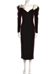 Saint Laurent V-Neck Midi Length Dress w/ Tags - Black Dresses, Clothing - SNT370055 | The RealReal V-Neck Midi Length Dress w/ Tags