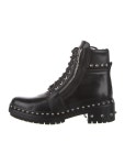 Valentino Rockstud Accents Leather Combat Boots - Black Boots, Shoes - VAL485676 | The RealReal Rockstud Accents Leather Combat Boots