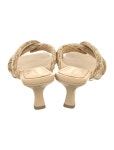 Bottega Veneta Raffia Leather Trim Embellishment Slides - Gold Sandals, Shoes - BOT370036 | The RealReal