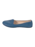 Bottega Veneta Intrecciato Weave Leather Flats - Blue Flats, Shoes - BOT370068 | The RealReal