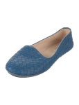 Bottega Veneta Intrecciato Weave Leather Flats - Blue Flats, Shoes - BOT370068 | The RealReal