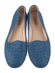 Bottega Veneta Intrecciato Weave Leather Flats - Blue Flats, Shoes - BOT370068 | The RealReal