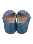 Bottega Veneta Intrecciato Weave Leather Flats - Blue Flats, Shoes - BOT370068 | The RealReal