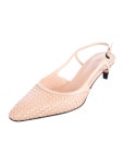 Bottega Veneta Intrecciato Weave Leather Slingback Flats - Pink Flats, Shoes - BOT370071 | The RealReal