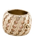 Chanel Quartz and Crystal CC Ring - Ruthenium-Plated Cocktail Ring, Rings - CHA700289 | The RealReal Quartz and Crystal CC Ring