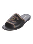 Chanel 2023 Interlocking CC Logo Slides - Black Sandals, Shoes - CHA916001 | The RealReal 2023 Interlocking CC Logo Slides