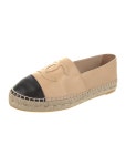 Chanel Interlocking CC Logo Leather Espadrilles - Neutrals Flats, Shoes - CHA896018 | The RealReal Interlocking CC Logo Leather... 