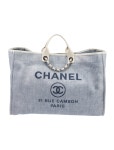 Chanel XL Deauville Shopping Tote - Blue Totes, Handbags - CHA952013 | The RealReal XL Deauville Shopping Tote