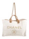 Chanel XL Deauville Shopping Tote - Blue Totes, Handbags - CHA952013 | The RealReal XL Deauville Shopping Tote