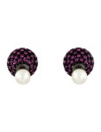 Christian Dior Christian Dior Faux Pearl & Crystal Tribales Earrings - Pink, Gunmetal Stud, Earrings - CHR432005 | The RealReal... 