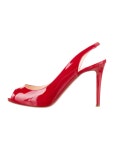 Christian Louboutin Patent Leather Slingback Sandals - Red Sandals, Shoes - CHT208193 | The RealReal Patent Leather Slingback Sandals