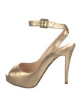 Christian Louboutin Patent Leather Slingback Sandals - Gold Sandals, Shoes - CHT370016 | The RealReal Patent Leather Slingback... 