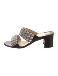 Manolo Blahnik Satin Crystal Embellishments Slides - Pink Sandals, Shoes - MOO305009 | The RealReal Satin Crystal Embellishments... 