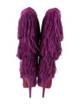 Christian Louboutin Suede Fringe Trim Accent Boots - Purple Boots, Shoes - CHT550012 | The RealReal