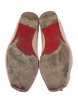 Christian Louboutin Leather Bow Accents Ballet Flats - Neutrals Flats, Shoes - CHT550022 | The RealReal