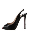 Christian Louboutin Patent Leather Slingback Pumps - Black Pumps, Shoes - CHT550044 | The RealReal
