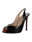 Christian Louboutin Patent Leather Slingback Pumps - Black Pumps, Shoes - CHT550044 | The RealReal