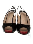 Christian Louboutin Patent Leather Slingback Pumps - Black Pumps, Shoes - CHT550044 | The RealReal