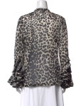 Dries Van Noten Animal Print Long Sleeve Blouse - Black Tops, Clothing - DRI192011 | The RealReal