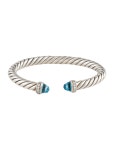 David Yurman Topaz & Diamond Cable Spira Cuff Bracelet - Bangle, Bracelets - DVY210135 | The RealReal